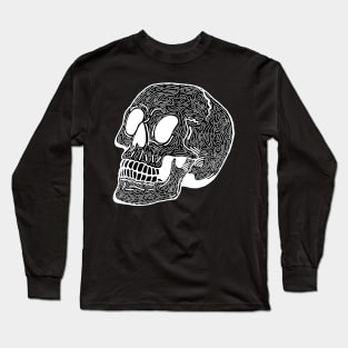 Skull Doodle (Black) Long Sleeve T-Shirt